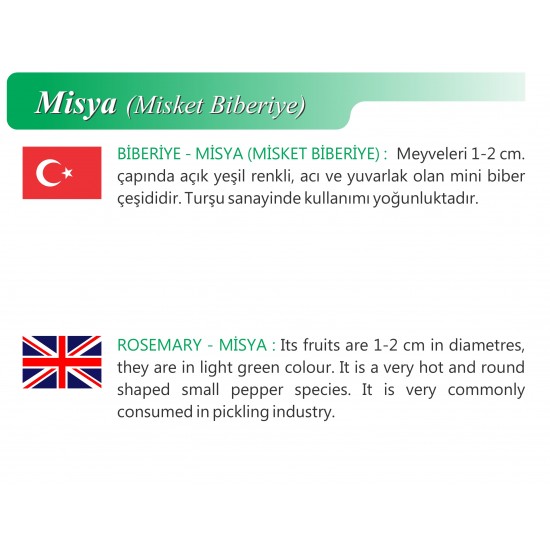 ATA TOHUMU YERLİ DOĞAL MİSKET BİBERİ  500 ADET  TOHUM  