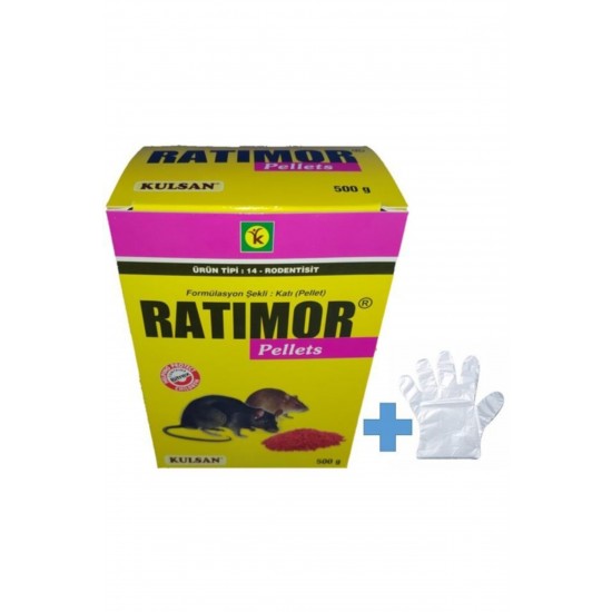 Ratimor Pellets Hazır Fare Yemi 100 Gr ve Uygulama Eldiveni