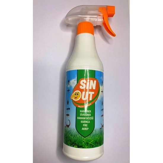 SinOut Uçan Ve Yürüyen Haşereler için Ani Etkili Hazır Solusyon Sprey 500 ml 